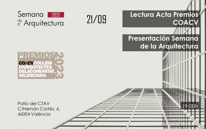 Lectura Acta Premios COACV. Presentación Semana de la Arquitectura 2023